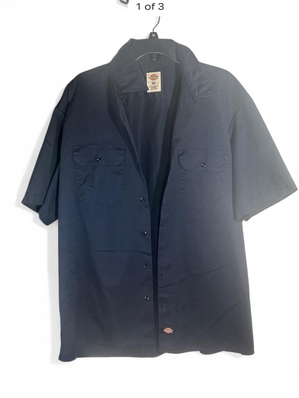 Dickies Short Sleeve Button-Down Work Shirt - Navy Blue